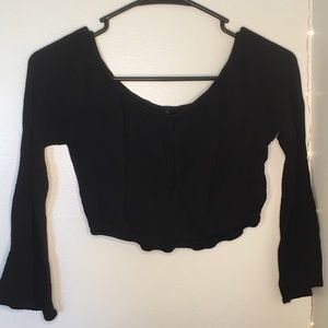 cropped flare sleeves top